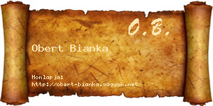 Obert Bianka névjegykártya